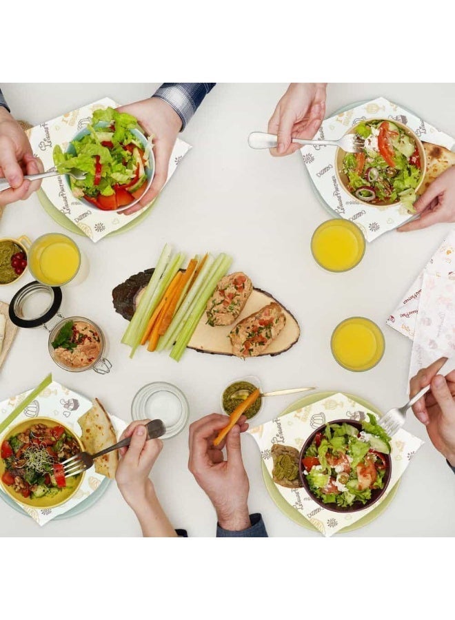 أديلي 100 قطعة ورق تغليف وورق خبز 38×28 سم، ورق برشمان مقاوم للماء والدهون، للاستعمال مرة واحدة، مناسب للسندويشات والبرجر والشواء وتبطين الصواني - Image 5